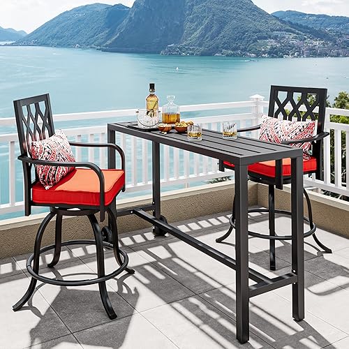 Miniatura 3 de YITAHOME Mesa de bar para exteriores, mesa de bar de patio al aire libre de 39 pulgadas, resistente a la intemperie y mesa de barra resistente para