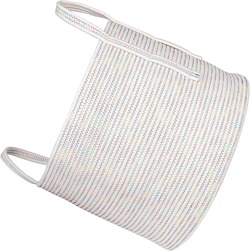 Miniatura 7 de CubesLand Cesta para ropa sucia, canasta tejida grande para organizaciónalmacenamiento de juguetes de bebé, canasta de guardería con asa clásica,