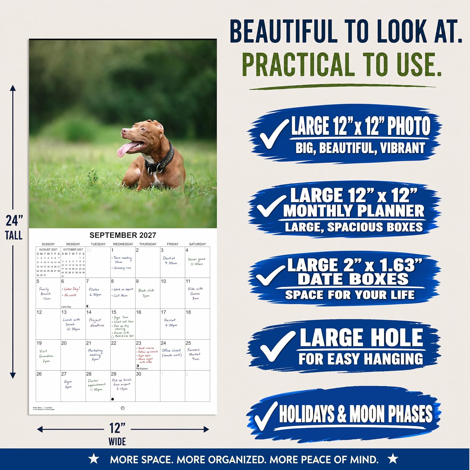 2027 Pit Bulls Monthly Wall Calendar | Pitbull Dog Calendar September 2026 - December 2027 image 3