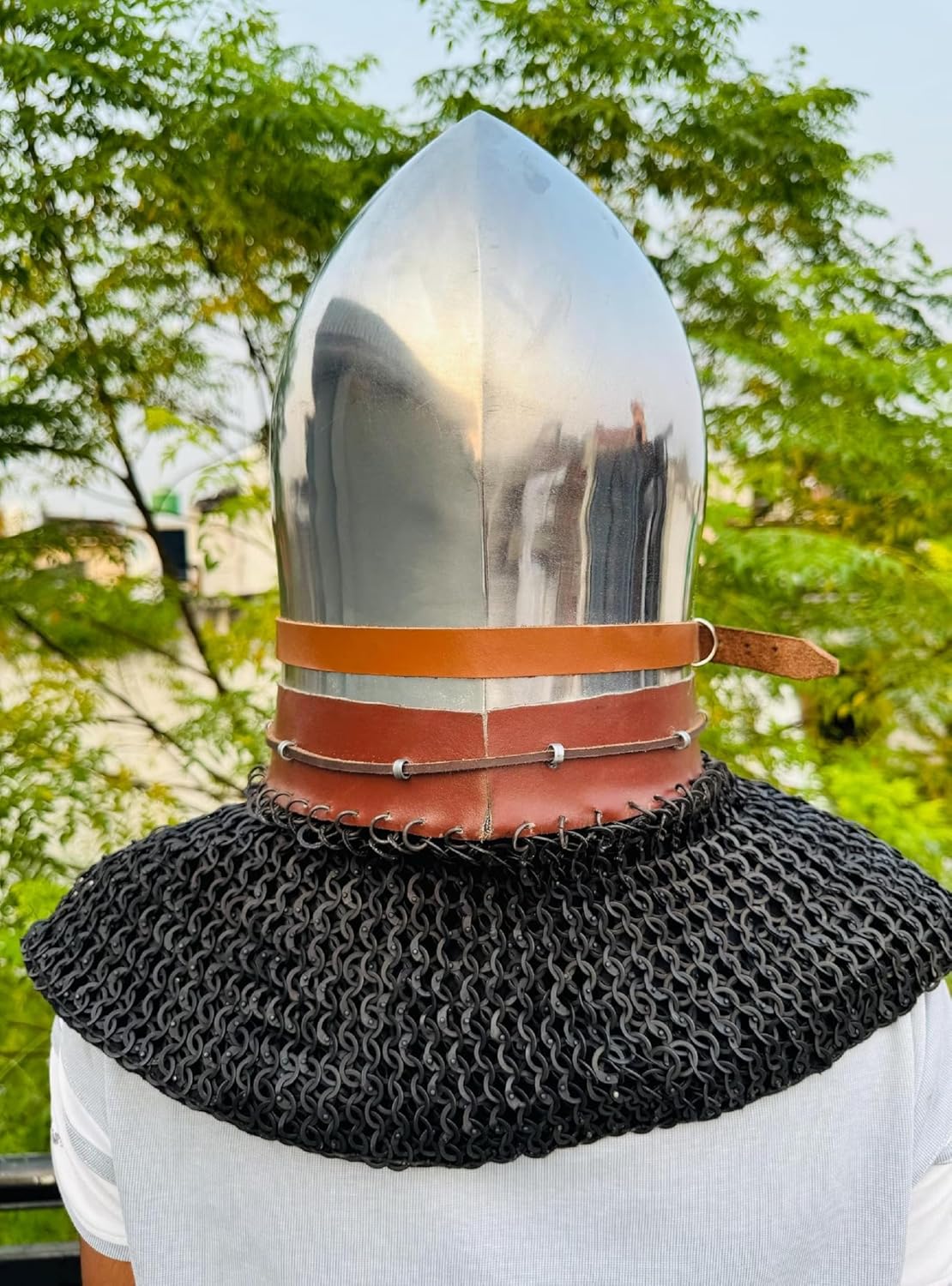 Medieval Nurnberg Bascinet Hounskell Helmet: 14th Century Steel Knight Armour