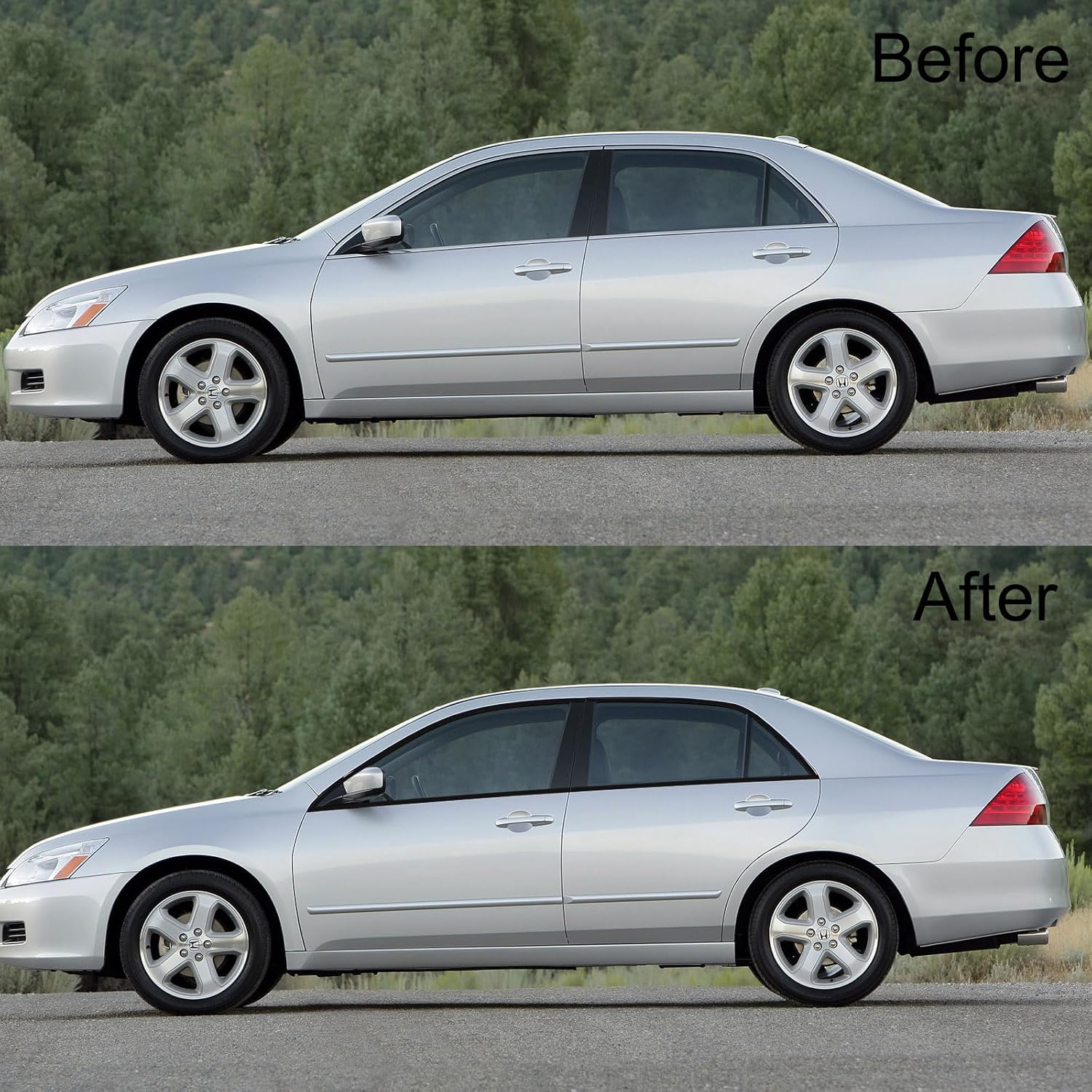Stainless Steel Window Trim Chrome Delete for Accord Sedan 2003-2007 Black Window Trim Blackout Kit