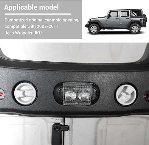 Miniatura 5 de Hoolcar Cubierta de tornillo de montaje en panel duro de techo rígido, accesorios interiores compatibles con Jeep Wrangler JK JKU 2007-2017, blanco,