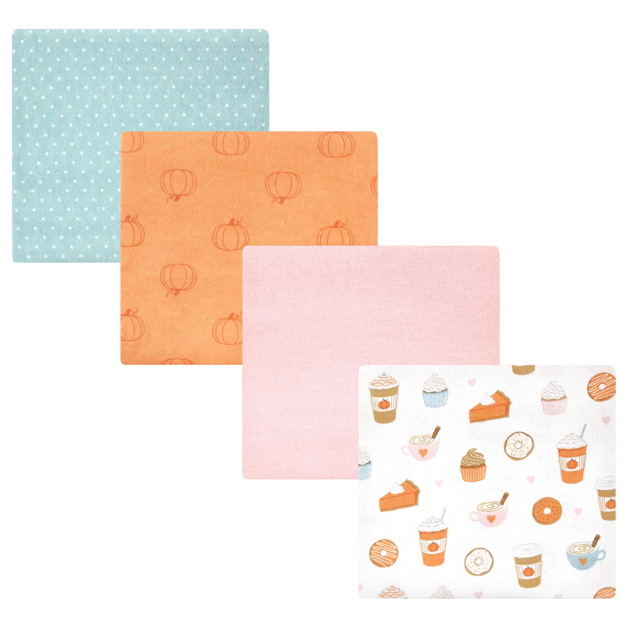 Hudson Baby Unisex Baby Cotton Flannel Receiving Blankets, Pumpkin Spice, One Size