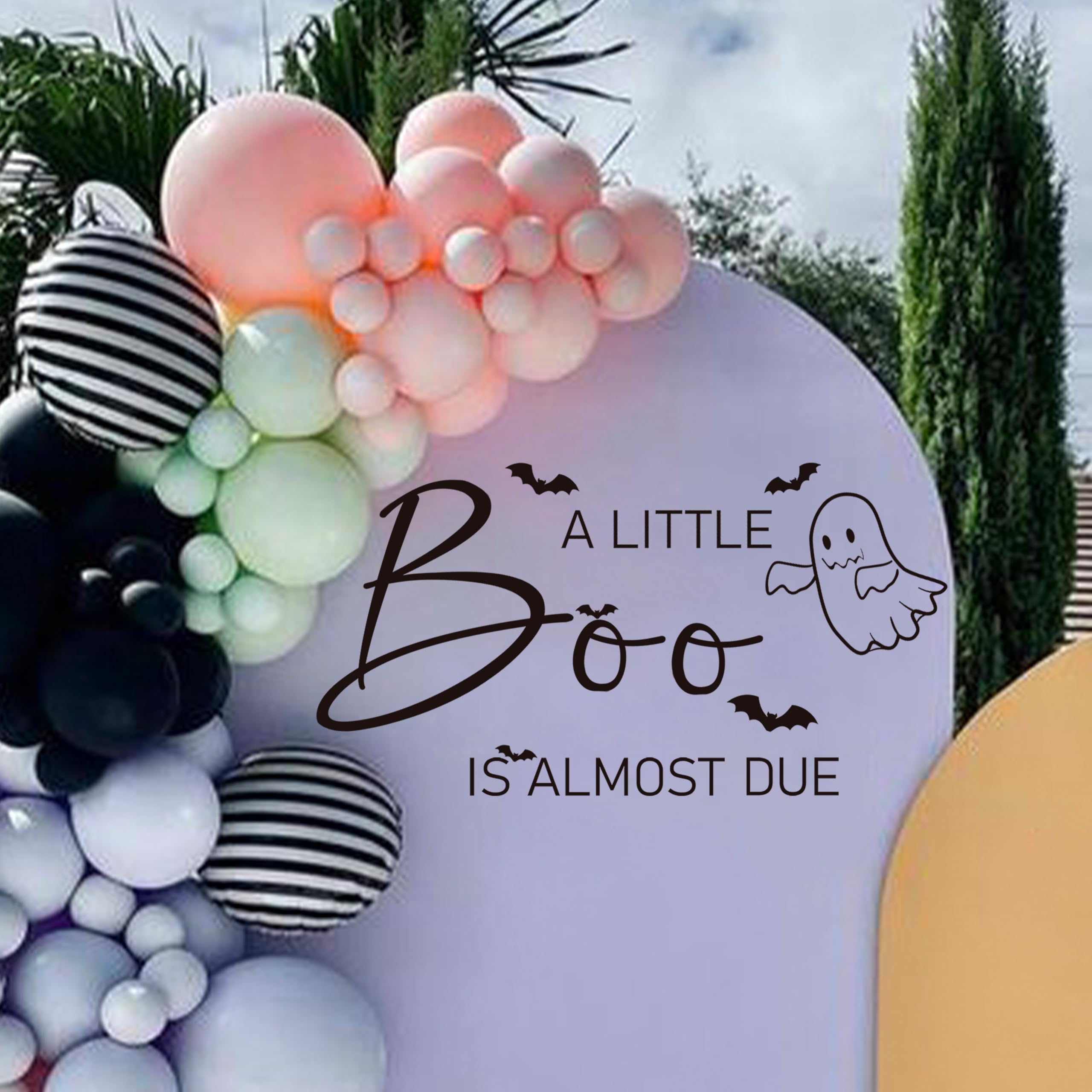 Gostman Naklejka 'A Little Boo is Almost Due – Halloween balon łuk kalkomania na baby shower, 'A Little Boo is Almost Due Party' dekoracja, upiorne dziecko ujawnia płeć impreza dekoracja (naklejka