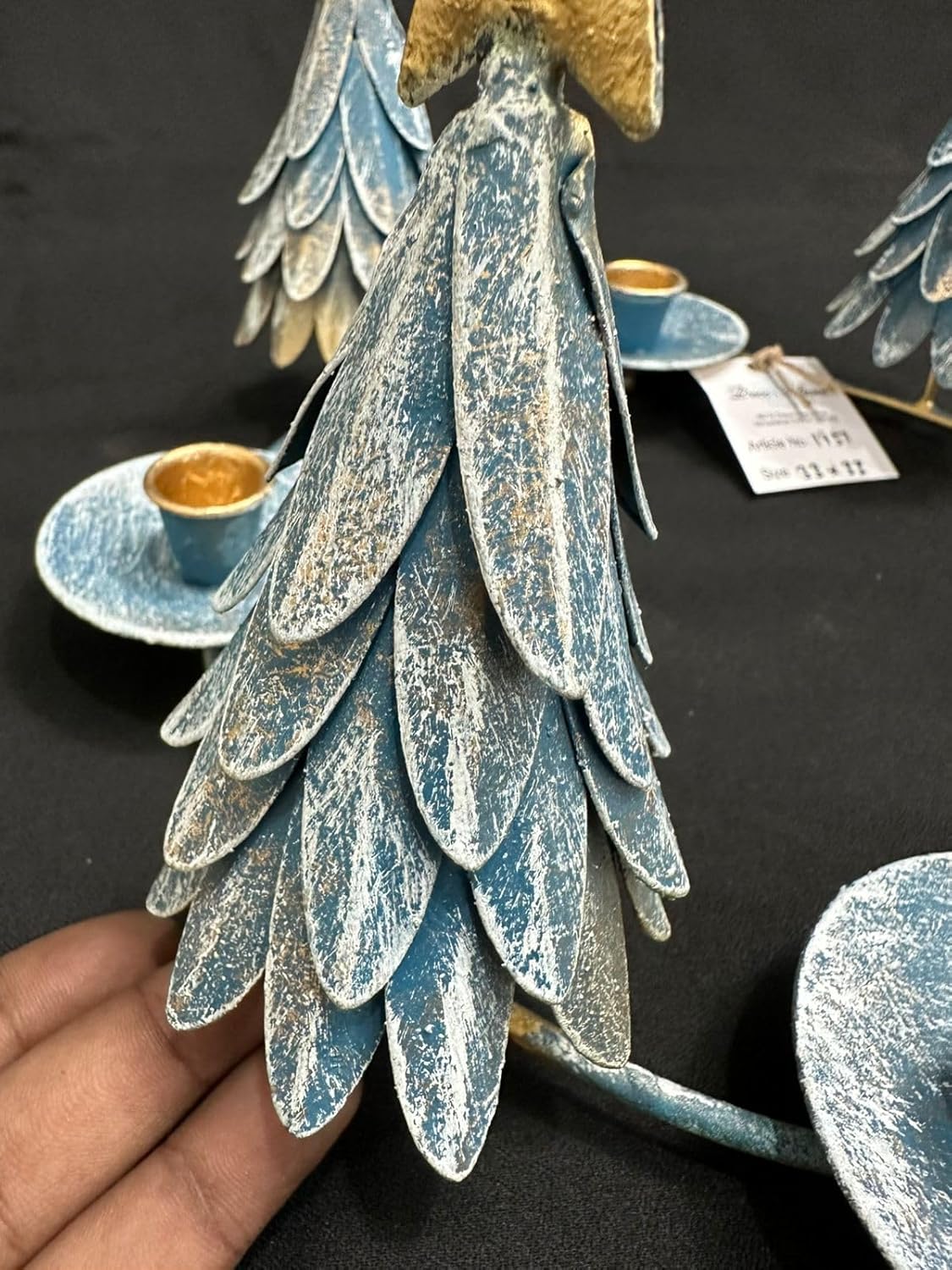 Christmas Tree Candle Holder Votive, Metal Tealight Candle Stand, Rustic Holiday Table Decor, Festive Centerpiece for Wedding Christmas Diwali Home