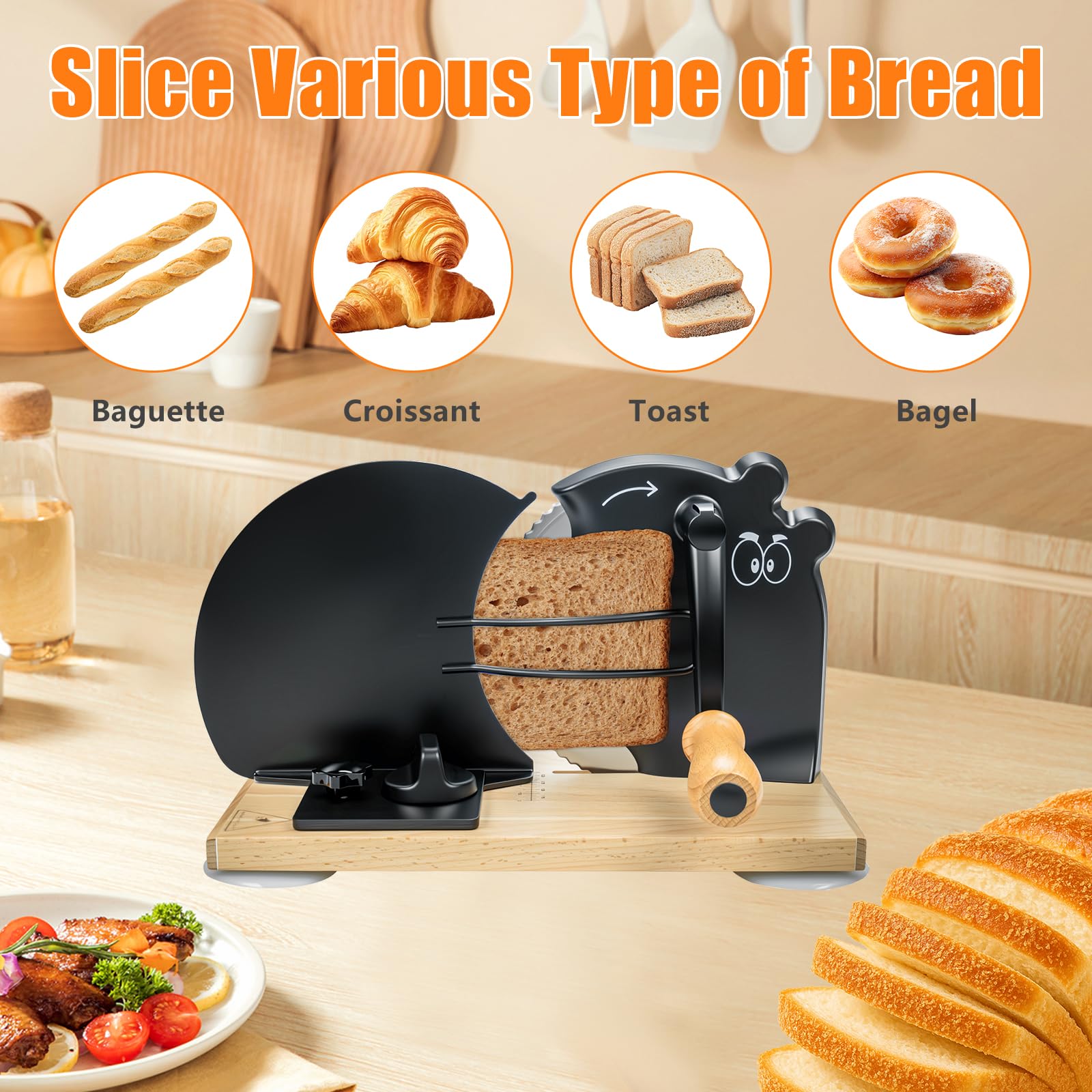 Manual Bread Slicer - Perfect Slices Every Time -6 Manual Bread Slicer - Perfect Slices Every Time -6