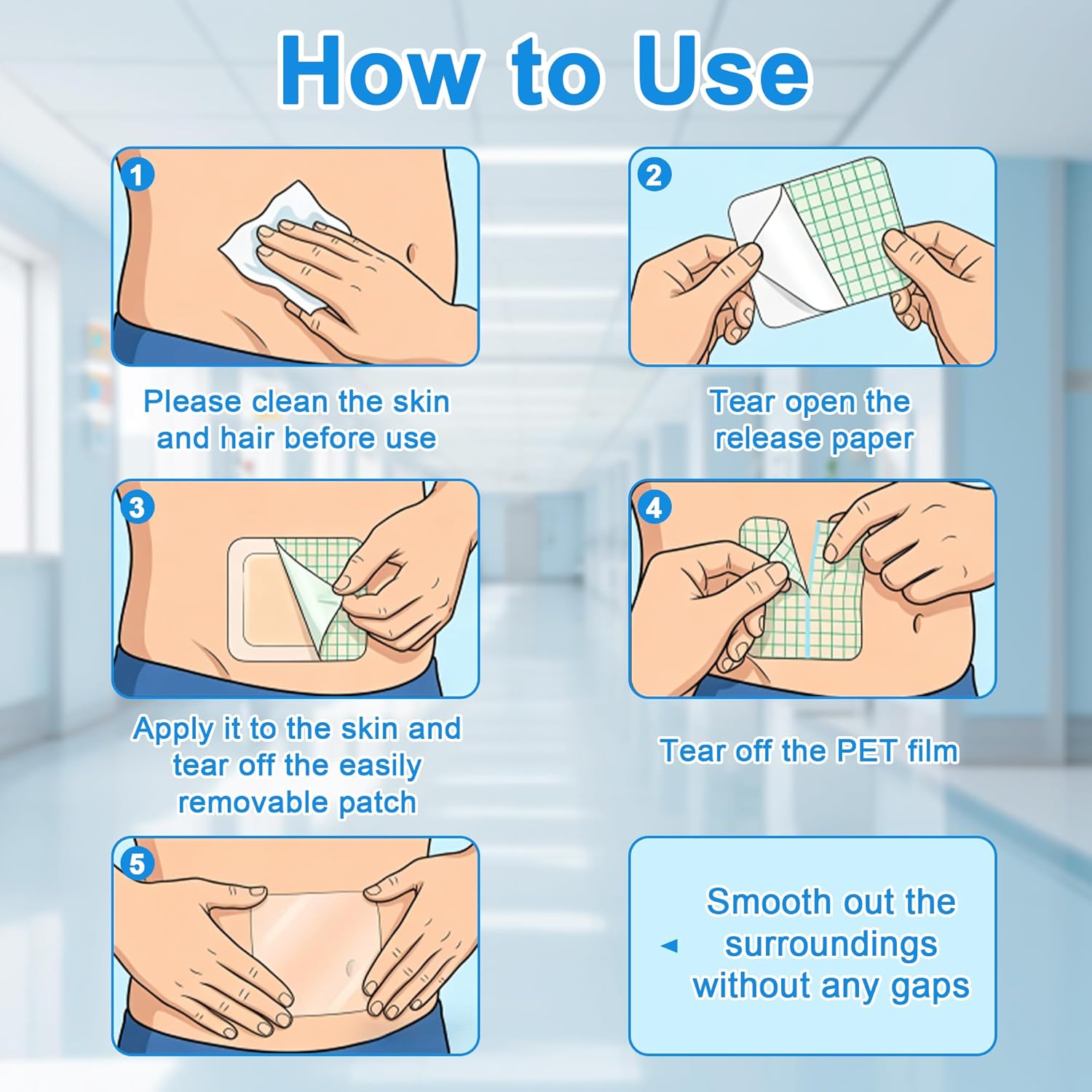25Pcs 10.2"x10.2" Shower Shields Wound Cover, Large Waterproof Protector Bandage with Non-Stick Central Pad, Adhesive Dressing Film for Dialysis Catheter Post Surgical PICC Line