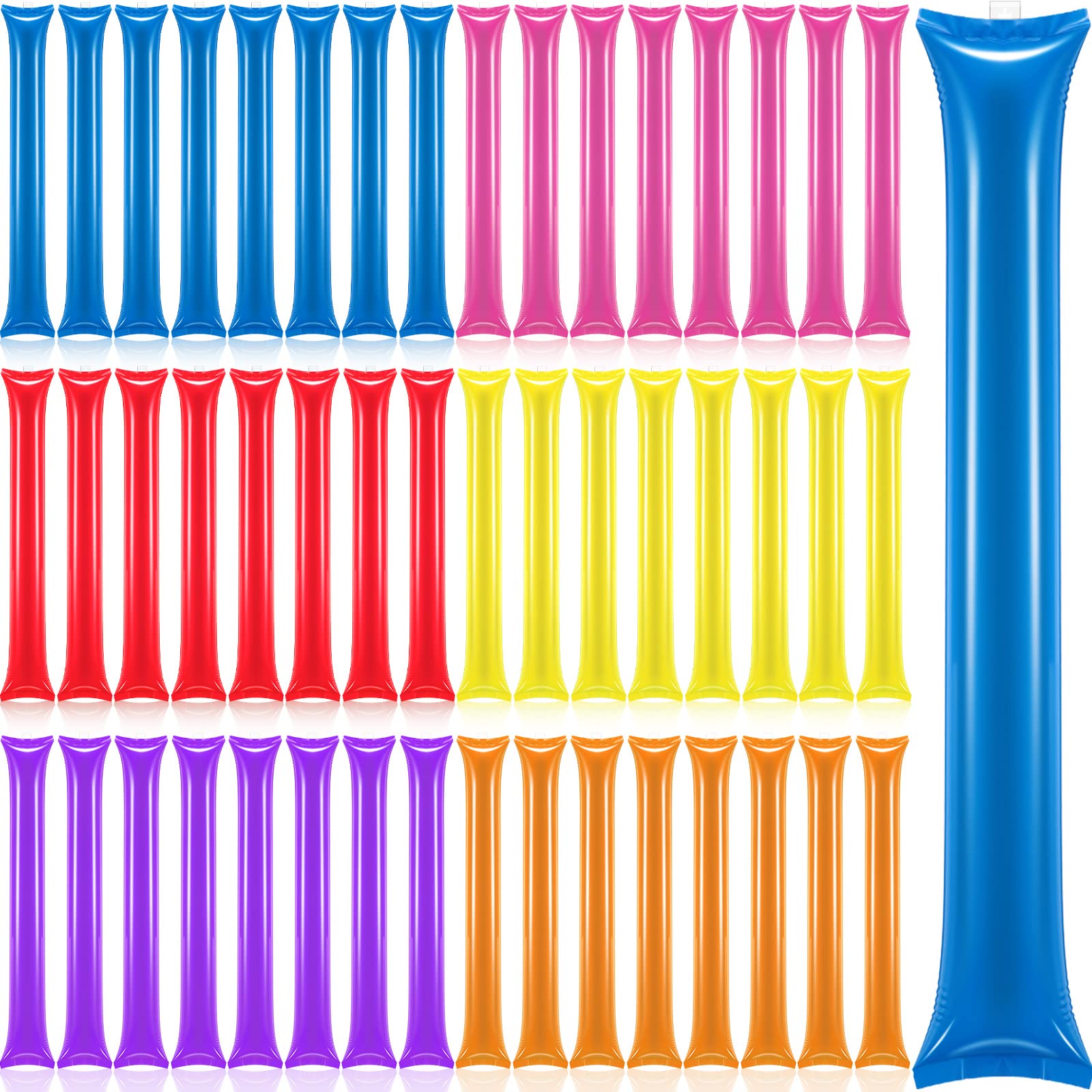 Civaner 48 Pcs Thunder Stick Team Spirit Boom Stick Cheering Accessories Cheerleading Spirit Noise Maker Plastic Clapper Inflatable Noise Maker Sports