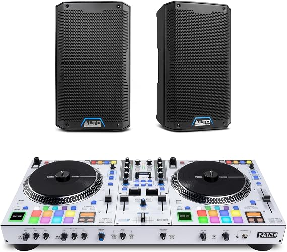 Rane ONE MKII DJ Controller and ALTO TS408 Powered PA Speakers Pair for Live Music, DJ sets, Events, Music production