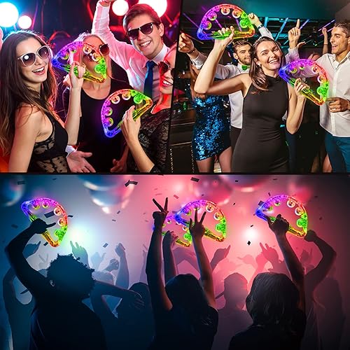Miniatura 6 de Aywewii Pandereta LED – Juguetes sensoriales iluminados para niños con autismo y necesidades especiales, instrumento musical para niños pequeños