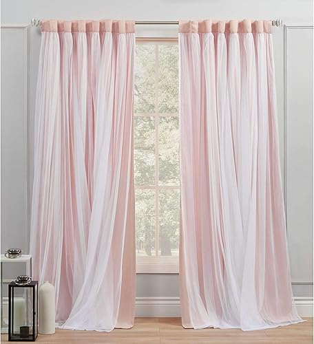 Miniatura 2 de Exclusive Home Catarina - Juego de cortina opaca para oscurecer y cortina traslúcida con pestañas ocultas y bolsillo para barra en la parte