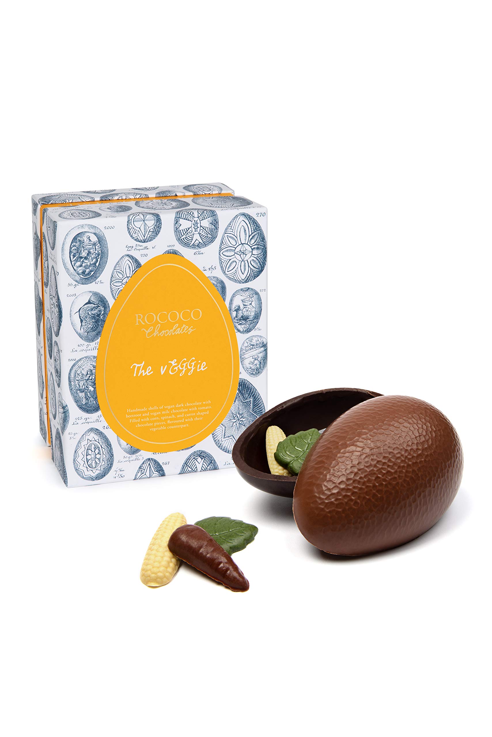 The Veggie Chocolate Egg - Vegan Easter Chocolate Egg by Rococo Chocolate