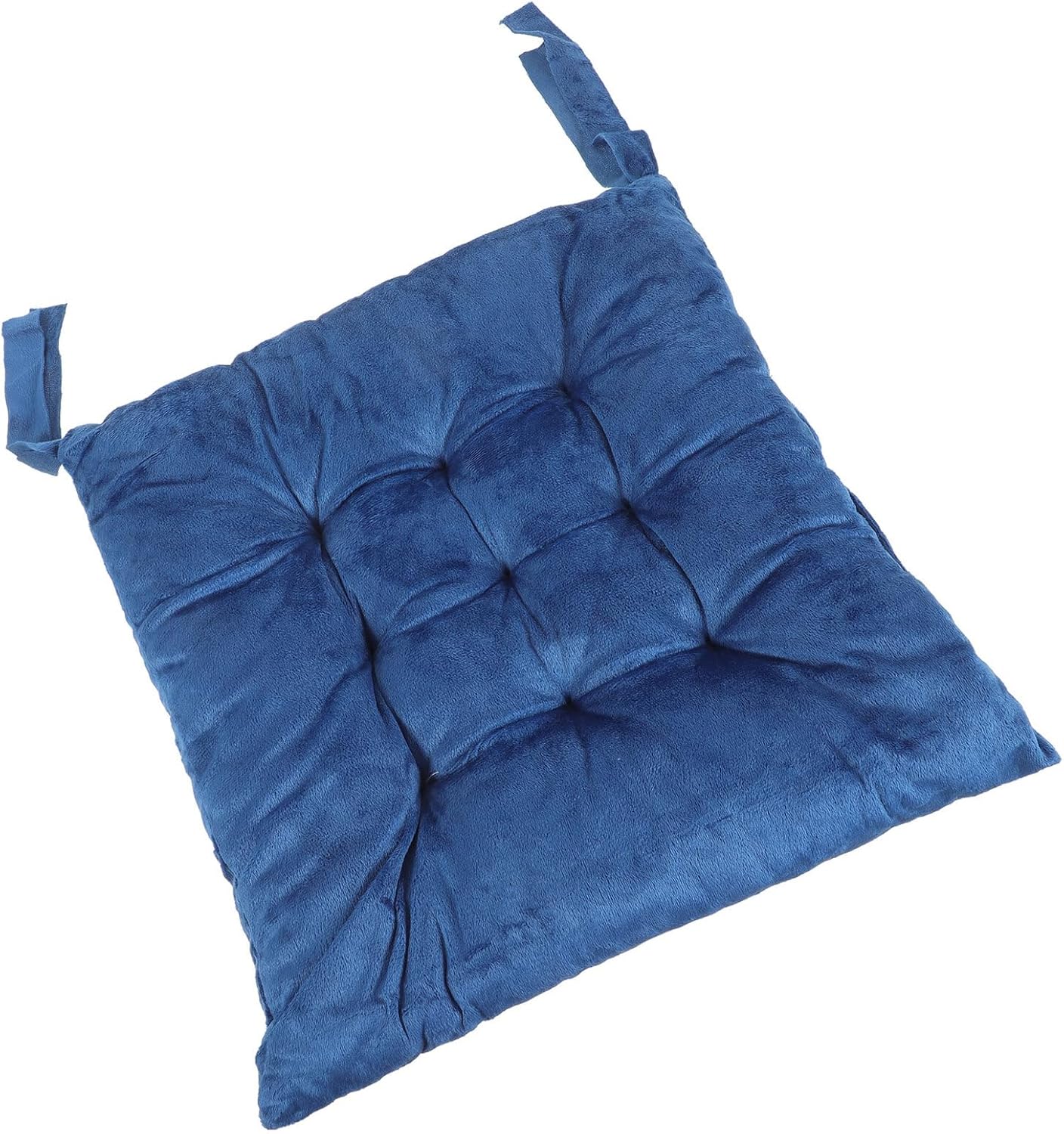 2pcs Dining Chair Cushions Set, Nine-Hole Crystal Velvet Seat Pads with Ties, Home Furniture Mat for Kitchen and Dining Chairs