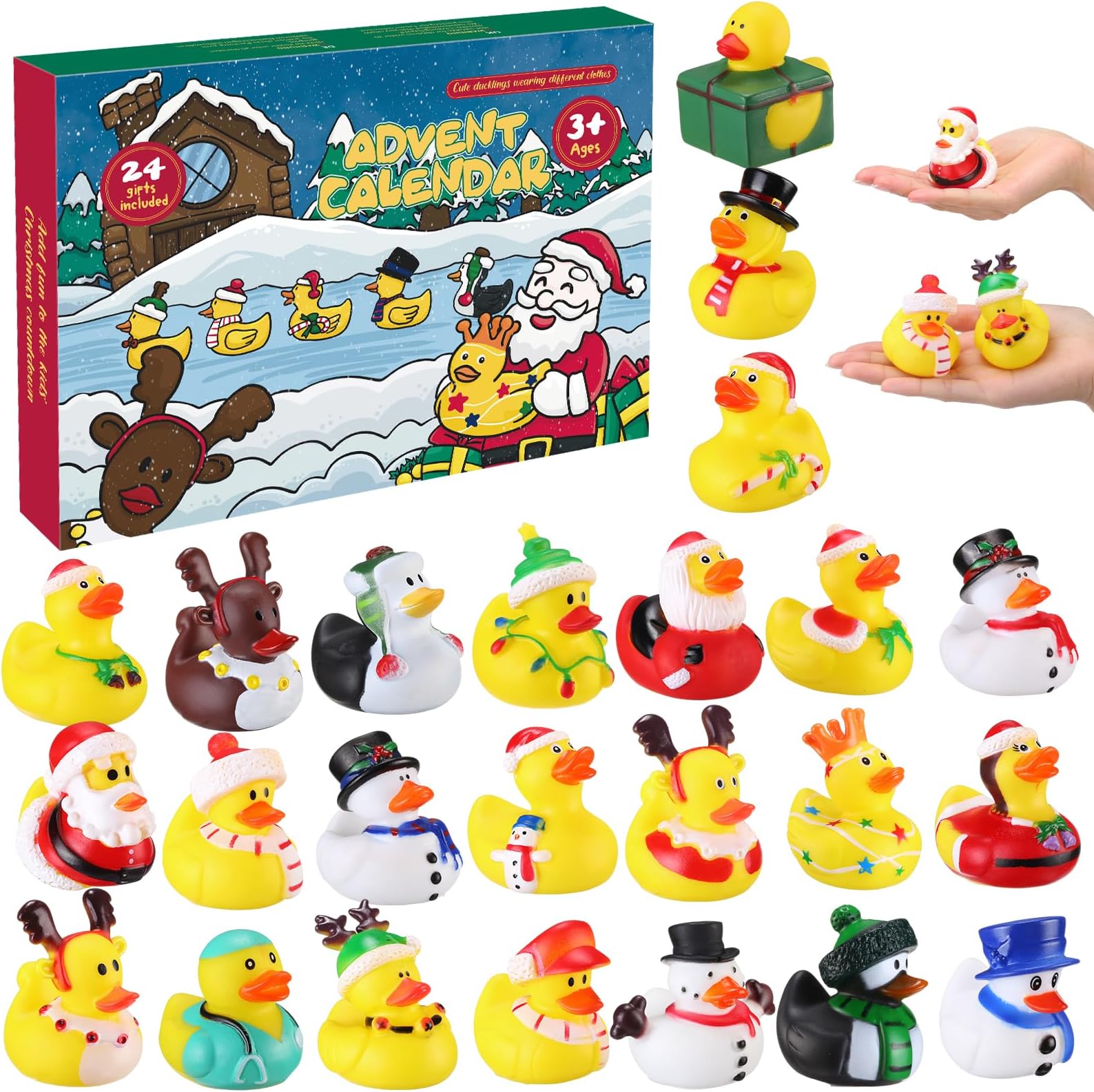 Advent Calendar 2023,24 Days of Christmas Rubber Duck Set, Fun Toys For Boys, Girls, Kids And Toddlers, Christmas Party Gifts