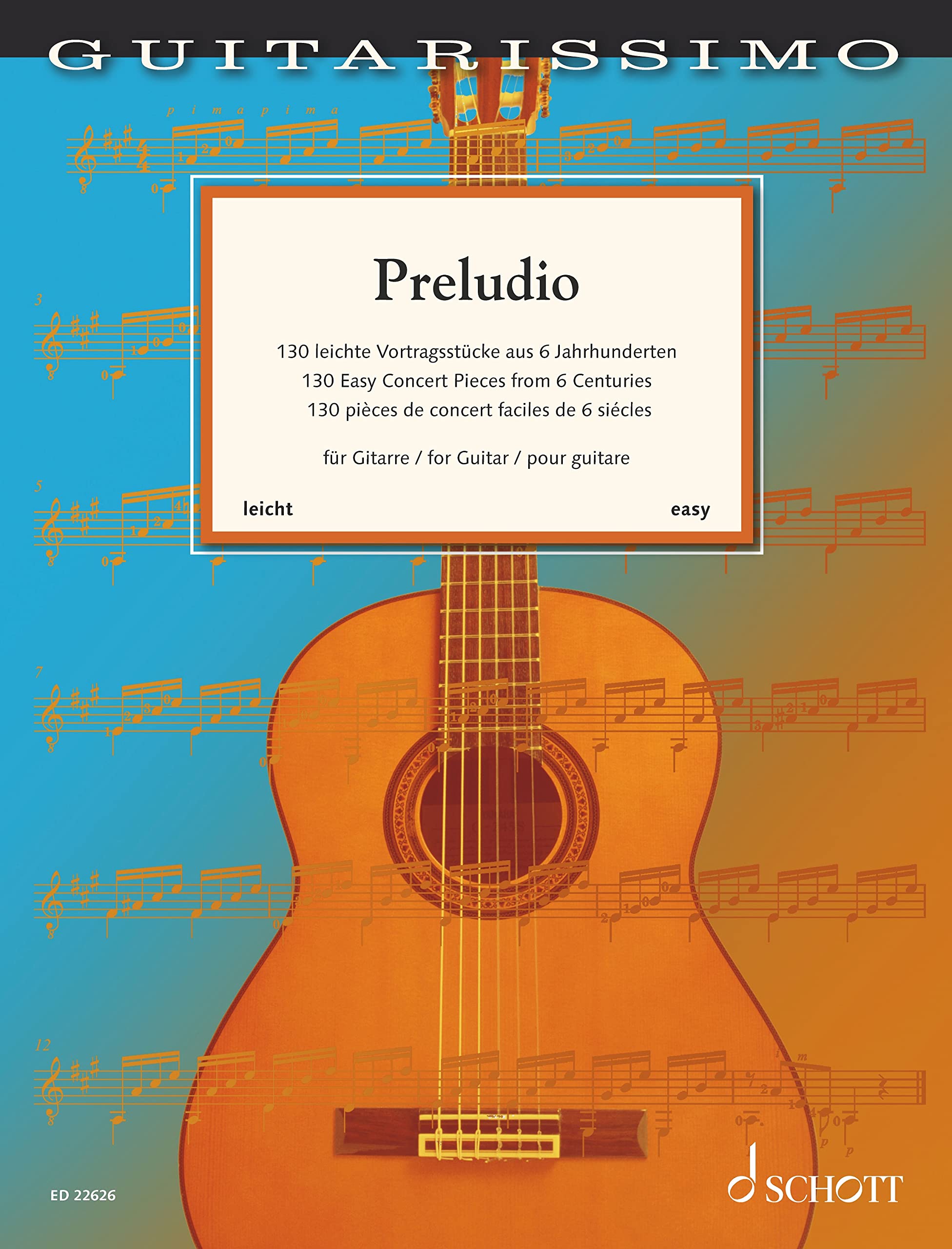 Partition guitare Preludio morceaux faciles pour jouer en concert chez soi