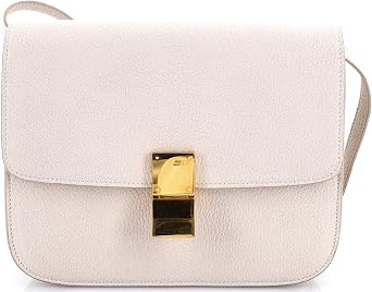 Pre-Loved Classic Box Bag Grainy Leather Medium, Neutral
