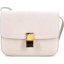 Pre-Loved Classic Box Bag Grainy Leather Medium, Neutral