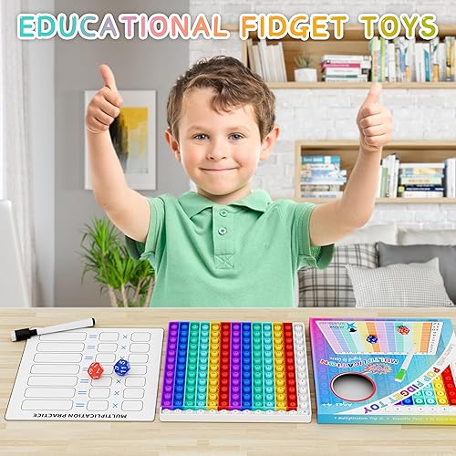 Miniatura 8 de Juegos de matemáticas para niños, tarjetas flash para niños, práctica Pop it con suma, resta, multiplicación y división, ideal para el aprendizaje
