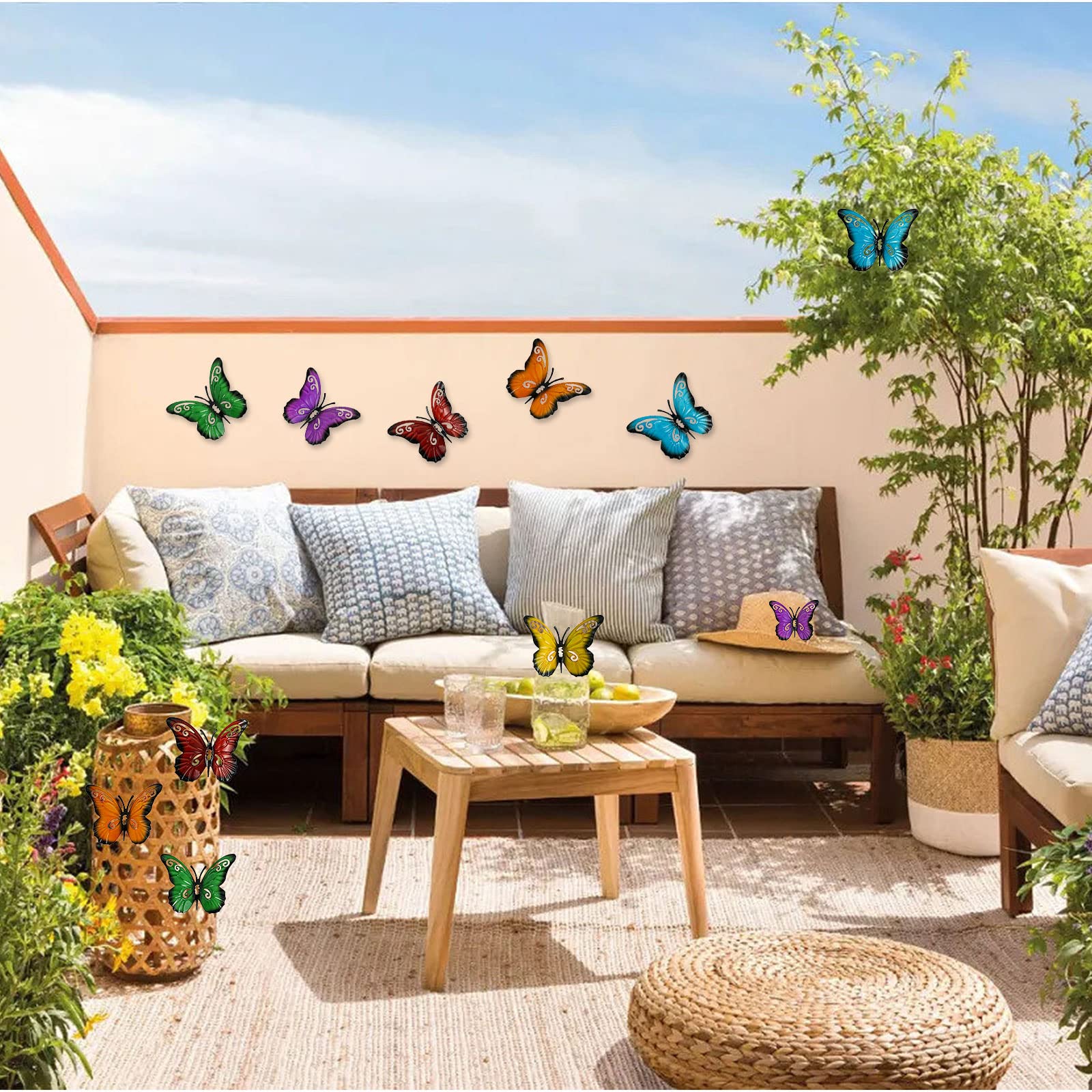 Set Di 3 Decorazioni Da Parete A Forma Di Farfalla In Metallo - Foto 7