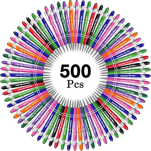 Miniatura 74 de Hasta 500 bolígrafos personalizados a granel con logotipo de mensaje de nombre comercial, bolígrafos grabados personalizados con lápiz óptico