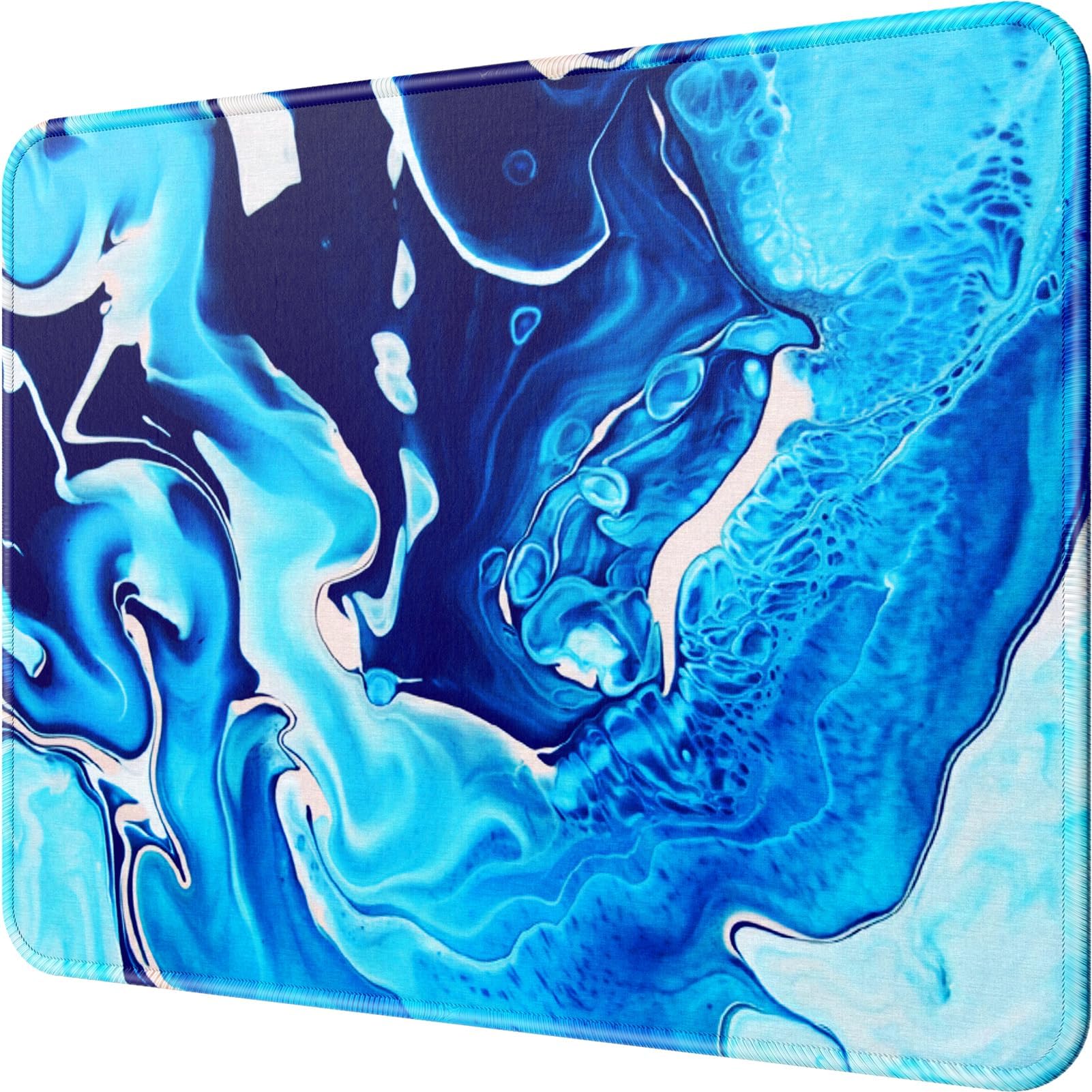 MROCO Mouse Pad [30% Larger] with Anti-Fray Stitched Edges, Premium-Textured Waterproof Surface, Non-Slip Rubber Base, Computer & Gaming Mouse Mat for Laptop, Office & Home, 8.5 x 11 in, Blue Waves