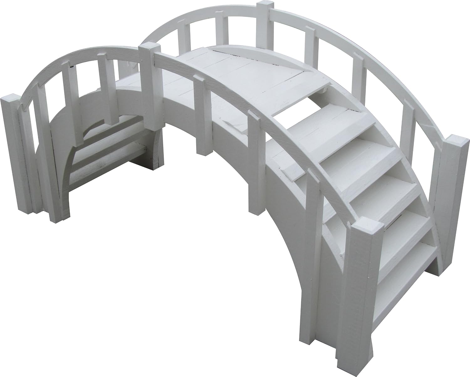 SamsGazebos Fairy Tale Wood Garden Bridge with Decorative Picket Railings and Steps, 33" L, Unfinished