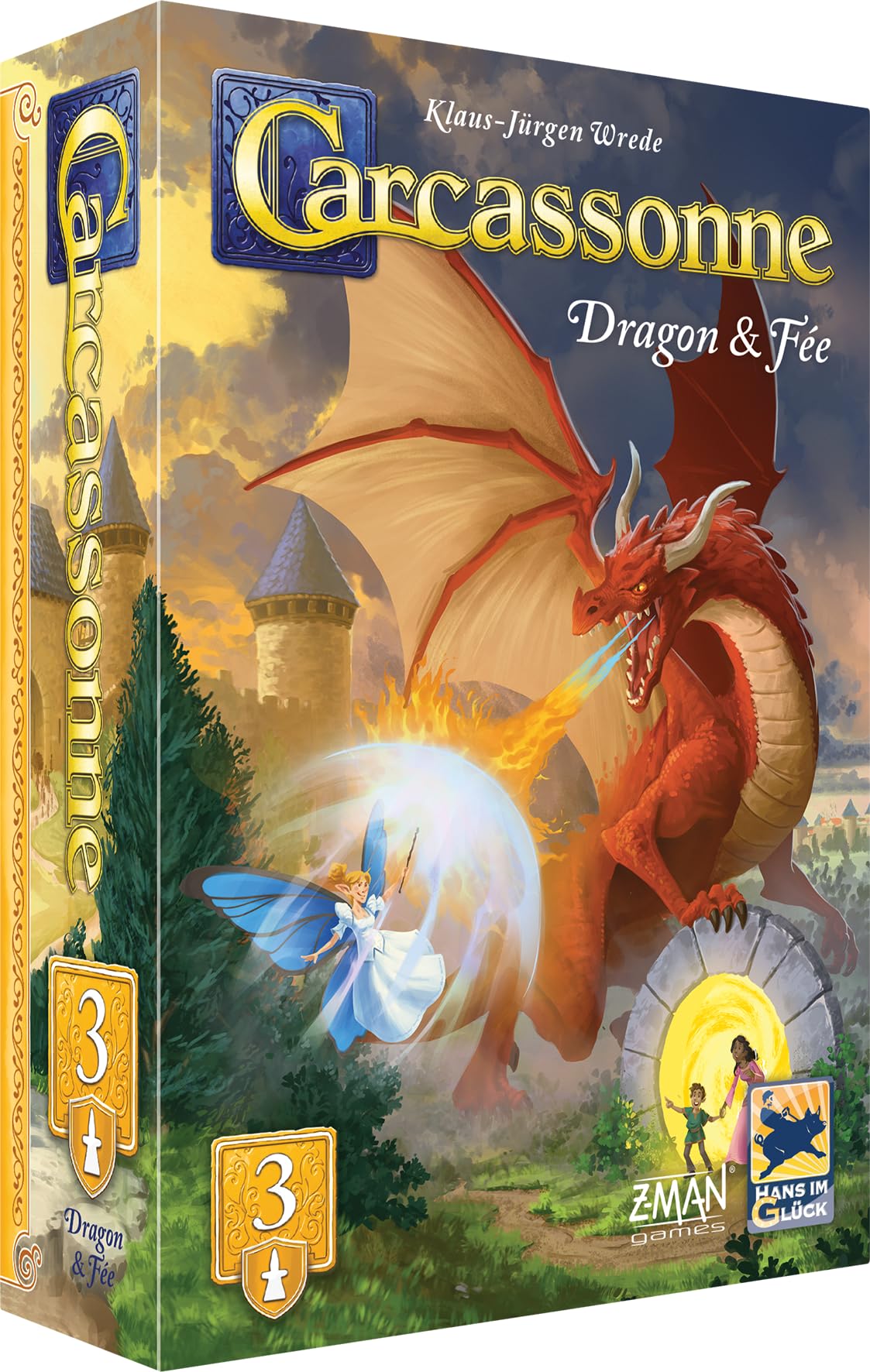 Asmodee - Carcassonne - Dragon & Fairy Expansion - Hans in Happiness - Board Game Strategy - from 7 Years - 2 to 6 Players - 55 Minutes - French Version
