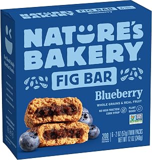 Nature's Bakery Whole Wheat Blueberry Fig Bars, 6 Twin Packs - Vegan, Non-GMO, Real Fruit Snacks for On-the-Go