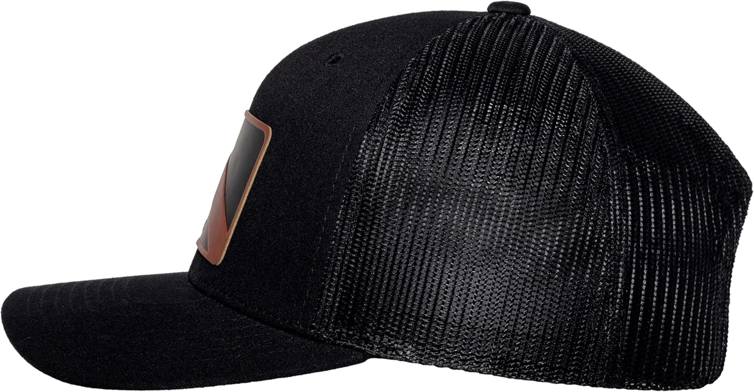 Born of Water Scuba Diving Trucker Hat: Leather Patch: Mens Adjustable Snapback for Fishing, Spearfishing