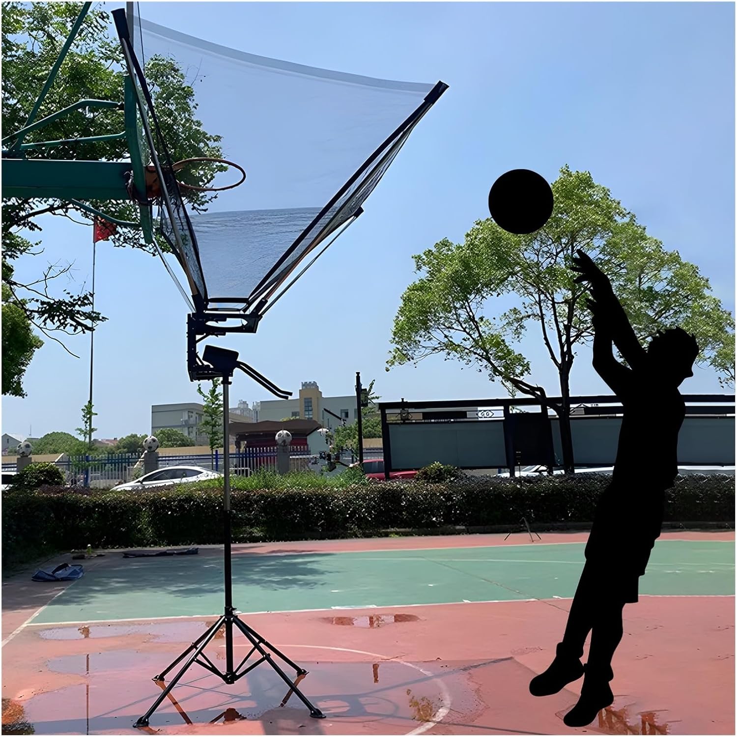 Basketball Hoop Returner Shot Return Apparatus Rebounder Retractable Large Attachment for Adults Training Shooting M