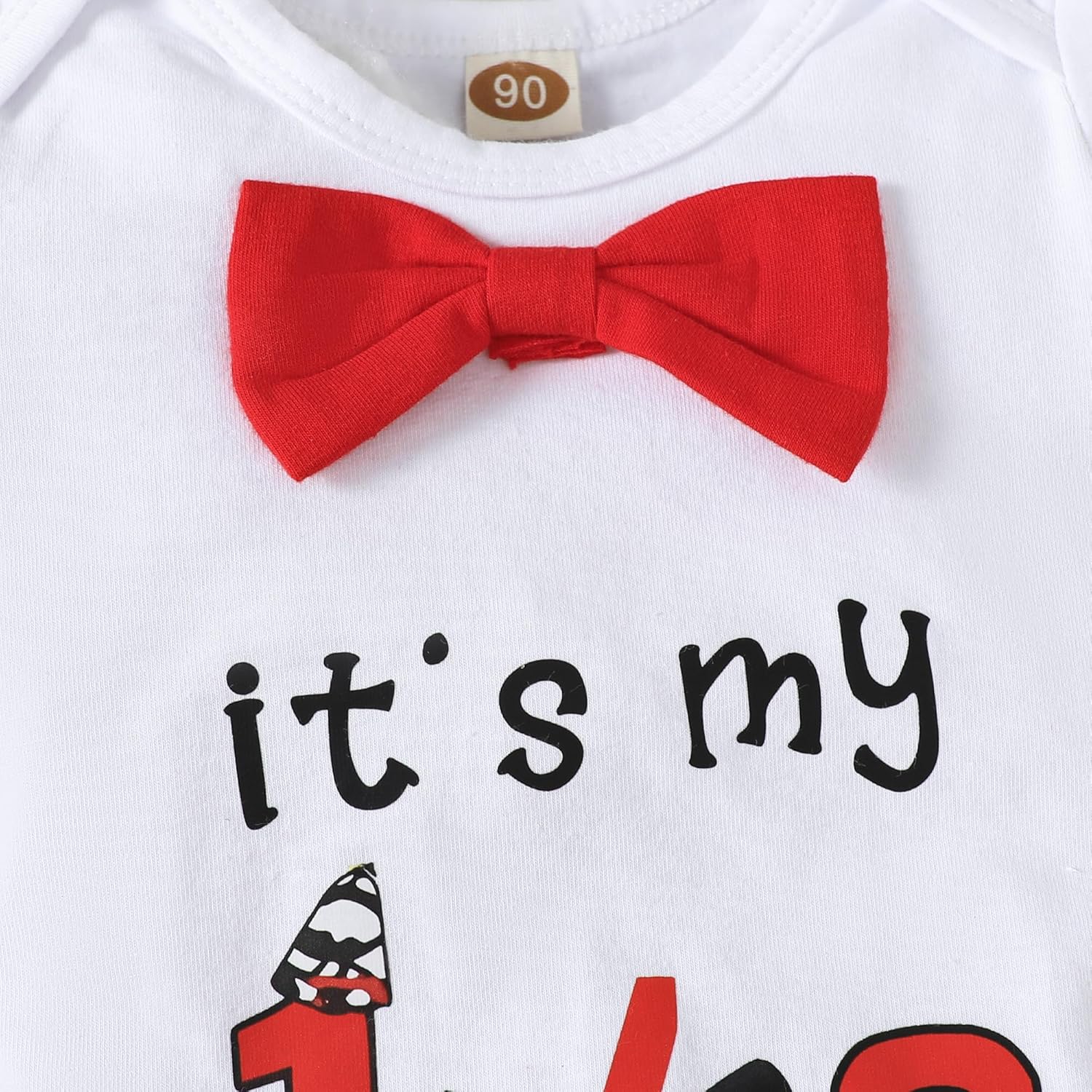 Baby Boy Funny 1/2st Birthday Clothes Infant Clothes Bow Tie Themed Romper Pants Set Suspenders - Image 2
