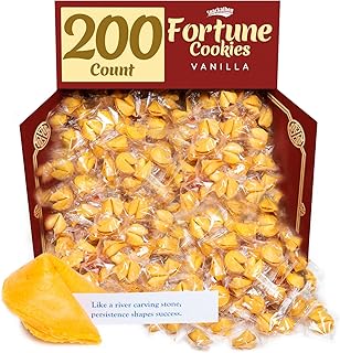 Snackathon Fortune Cookies, Individually Wrapped, Bulk Pack, Premium USA Made (200 Count, Vanilla)