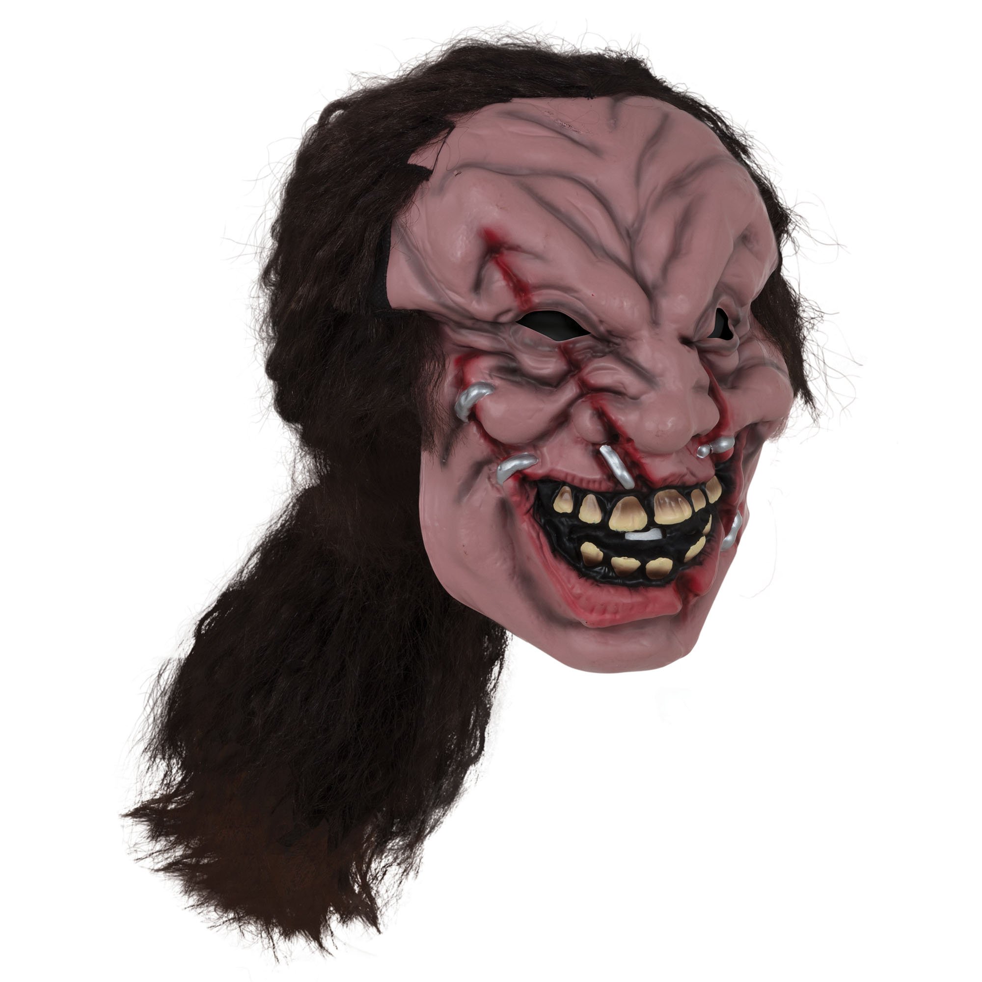 Bristol Novelty BM527 Zombie Mask with Hair, Unisex-Adult, Multicolour, One Size Halloween