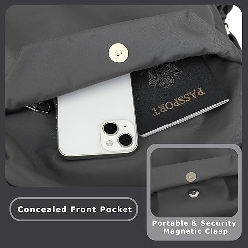 Miniatura 4 de YGR Mochila para laptop para mujeres y hombres, impermeable, ligera, de viaje, 15.6 pulgadas, bolsas para computadora universitaria, Gris, Mochila