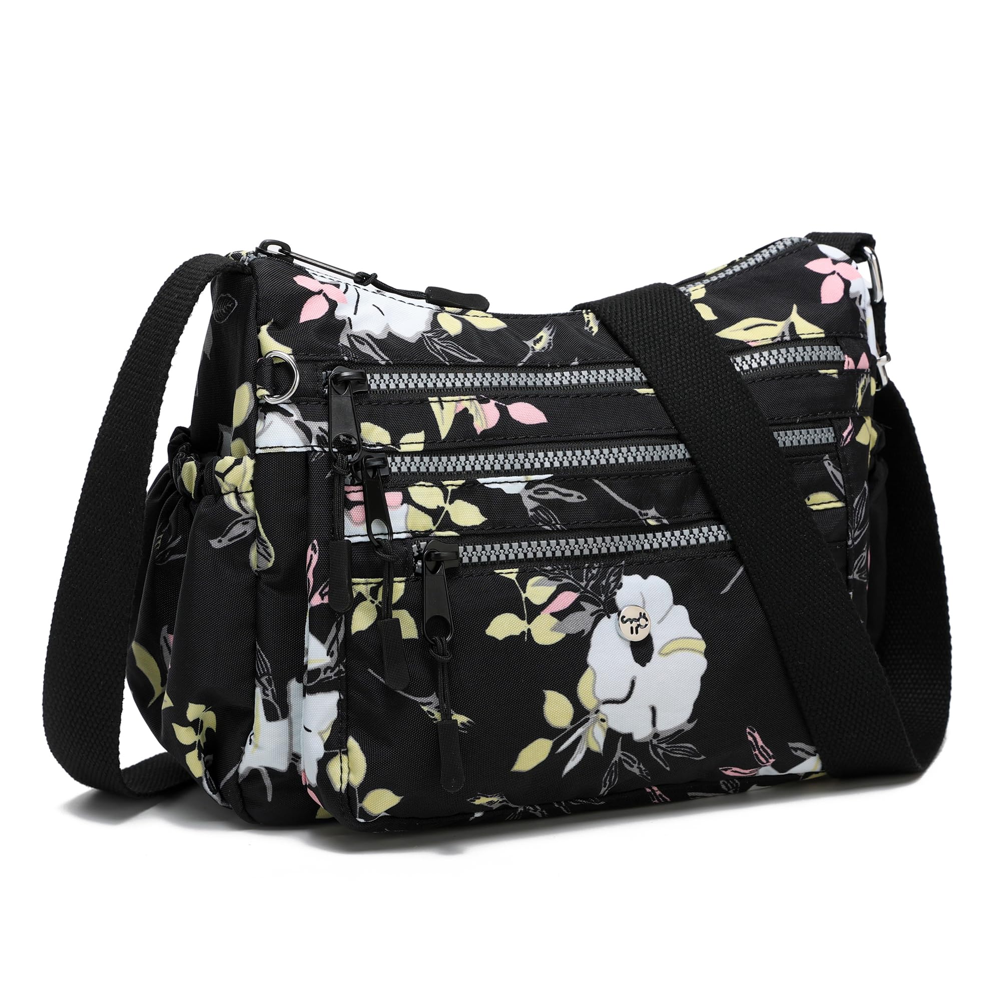 AOCINA Nylon Crossbody Bags for Women Multi Pocket Purse Shoulder handbags | Lightweight, Lots of Pockets Compartments Cross Body Bag for Woman, Ladies Pocketbook Messenger for Everyday Travel