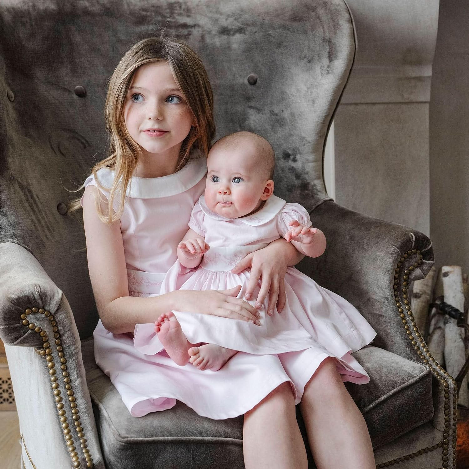 Peter Pan Collar Smocked Dress