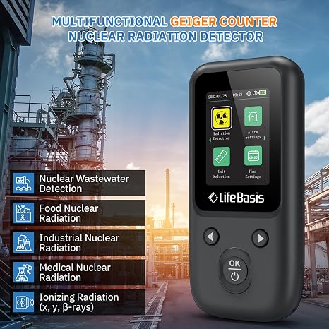 LifeBasis Geiger Counter Nuclear Radiation Detector with Smart Alert