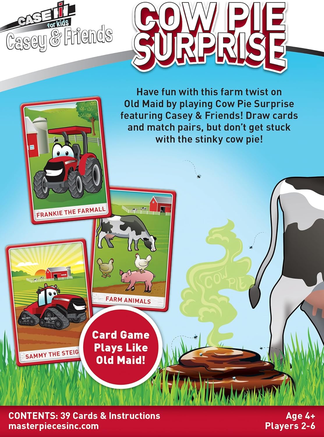 Masterpieces Case IH - Cow Pie Surprise Card Game for Kids - Fun Family Entertainment for Kids and Adults - Educational, Engaging, and Perfect for Game Night, Classroom Activities, Interactive Play