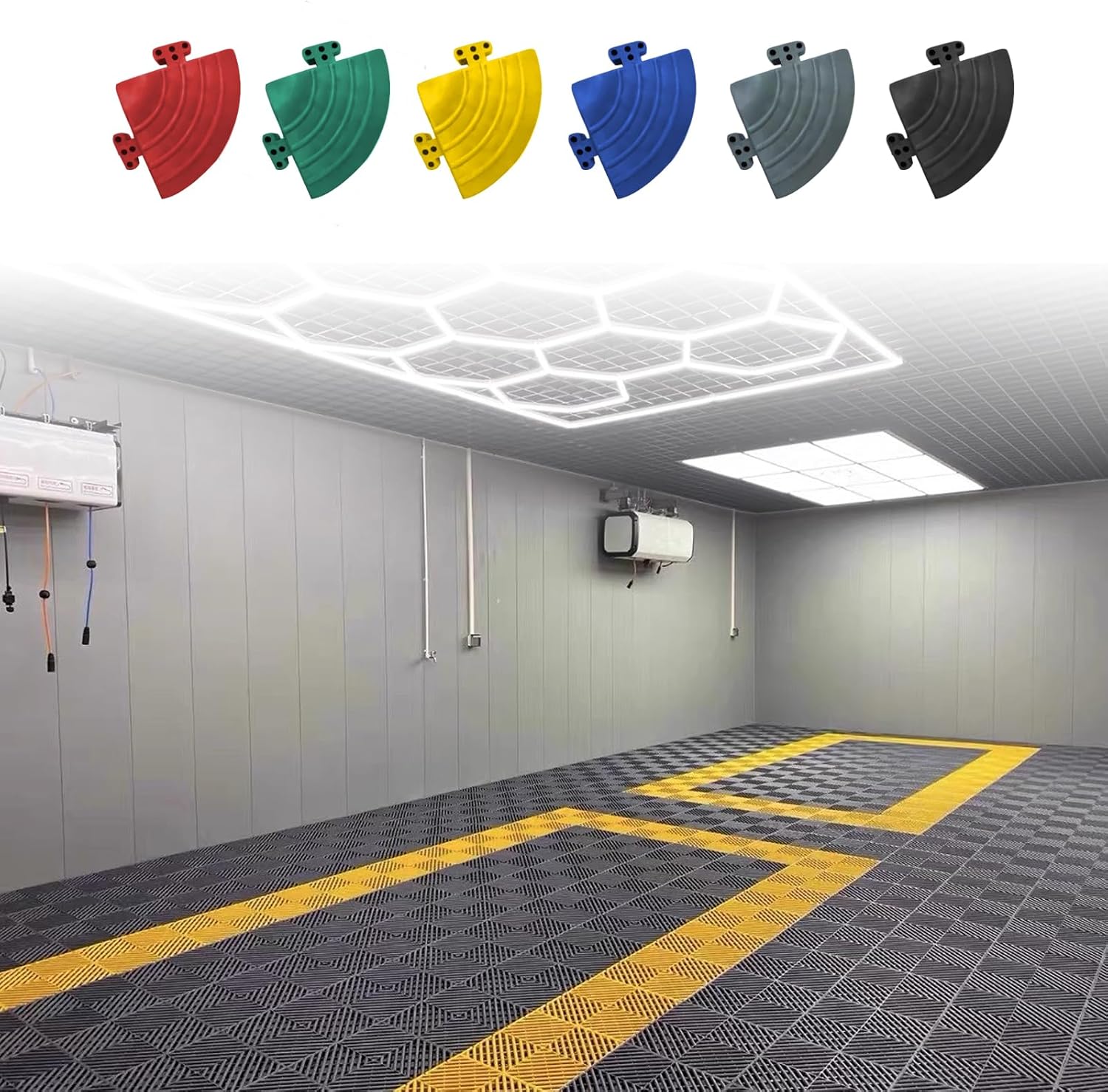 Amazon Wokouiys ガレージタイル ガレージマット 洗車 ガレージ 車庫マット 40cm×40cm×2cm 5枚セット 耐荷重