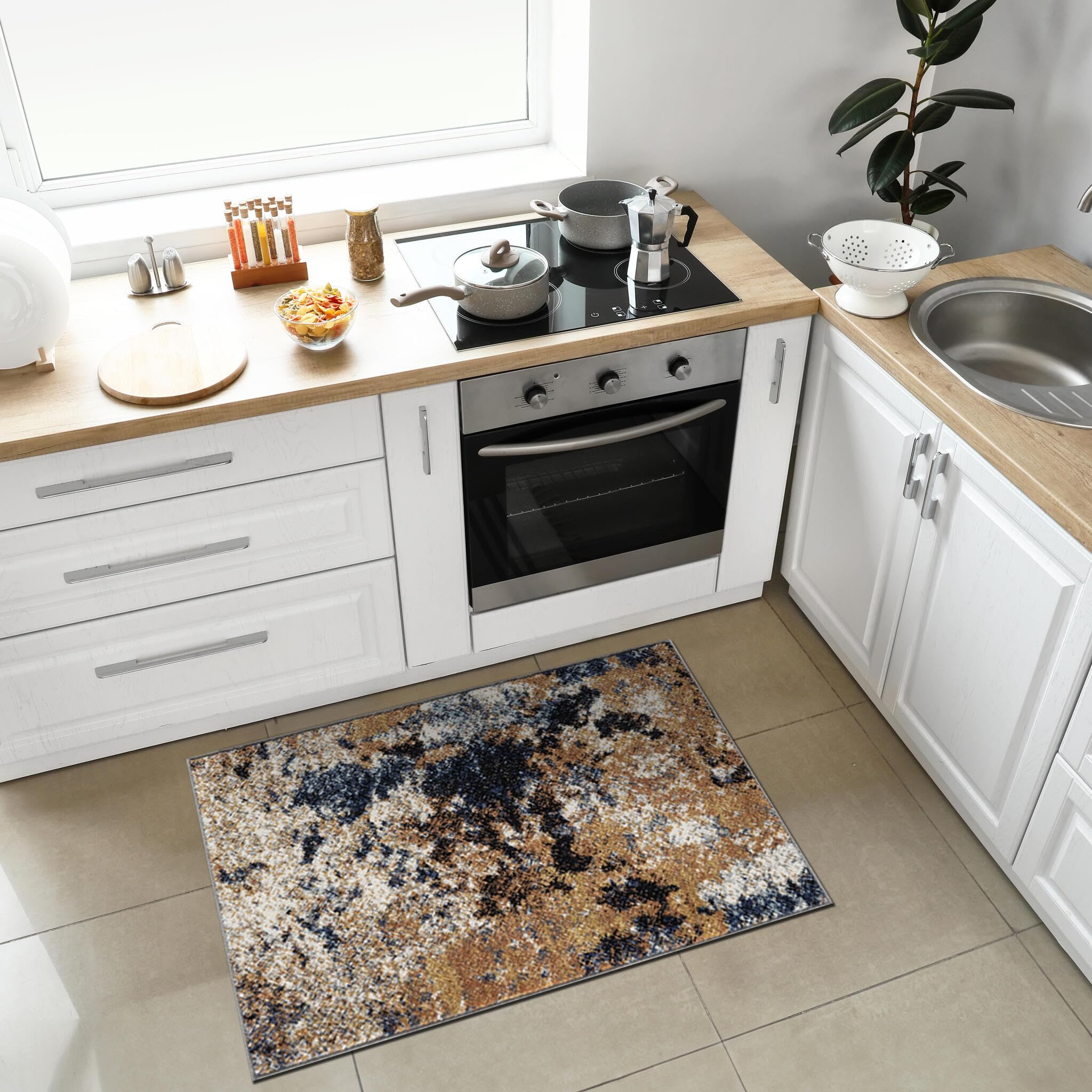 Keen Home Design Throw Rugs - 24"x36" Non-Shedding, Thick Pile Abstract Rugs for Kitchen, Living Room, Bedroom, Dining Room, Entryway - Size: 2' x 3',