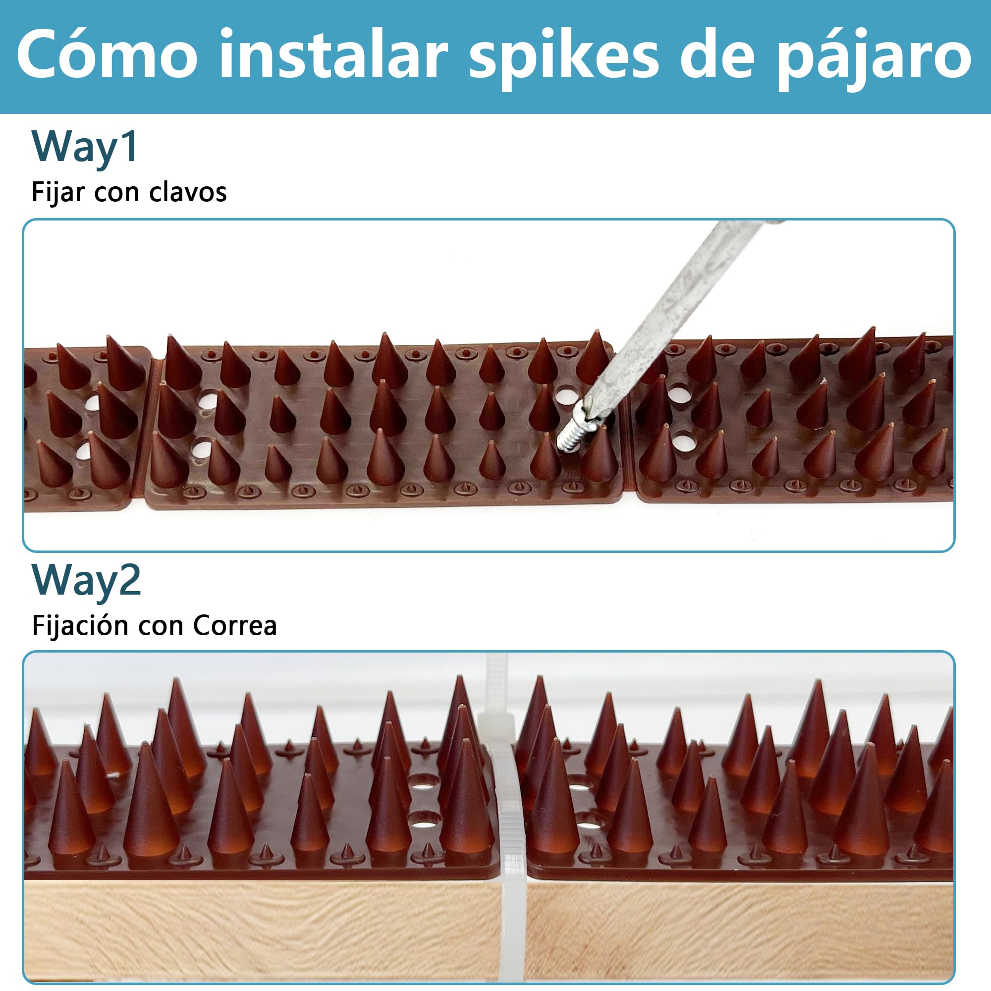 KOKMEYA - Puntas de paloma, marrón, paquete de 12, puntas de pájaro para exteriores para mantener alejadas a los gatos, mapaches, ardillas y palomas, puntas para gatos para jardín interior y exterior — view 7