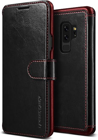 VRS DESIGN 9054570 Galaxy S9 Plus Case and Premium PU Leather Wallet - Black