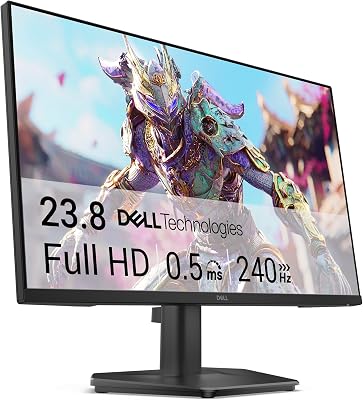 Dell 24 240Hz Gaming Monitor - SE2426HG - 23.8-inch FHD (1920x1080) 240Hz Display, in-Plane Switching (IPS) Technology, AMD FreeSync™ Premium, TÜV 3-Star, 2X HDMI, DisplayPort 1.4, Tilt