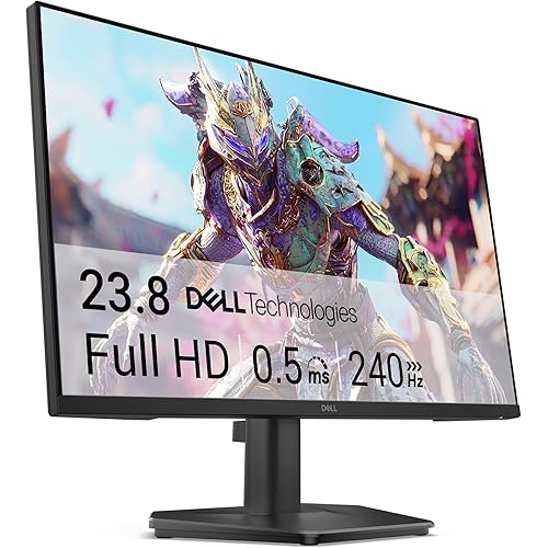Dell 24 240Hz Gaming Monitor - SE2426HG - 23.8-inch FHD (1920x1080) 240Hz Display, in-Plane Switching (IPS) Technology, AMD FreeSync™ Premium, TÜV 3-Star, 2X HDMI, DisplayPort 1.4, Tilt
