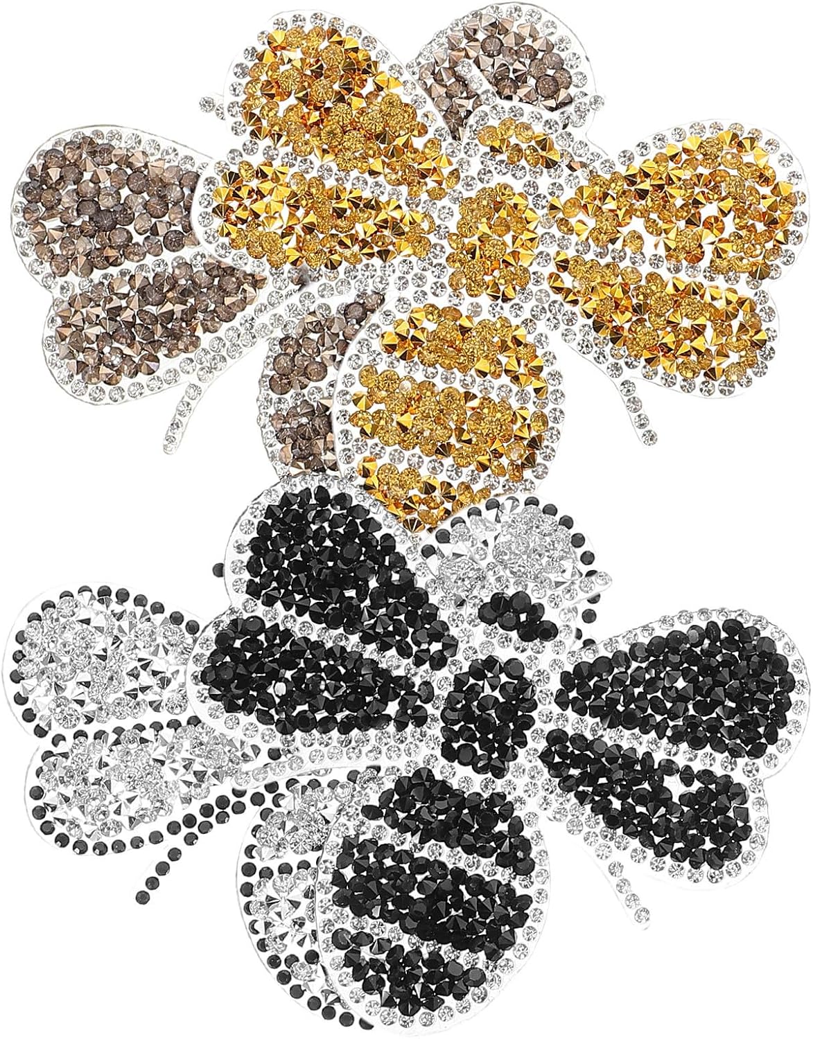 4pcs Bee Shaped Rhinestone Iron on Patches Glitter Coat Patch for Clothing and Shoes Easy to Apply Versatile Use for DIY Decoration