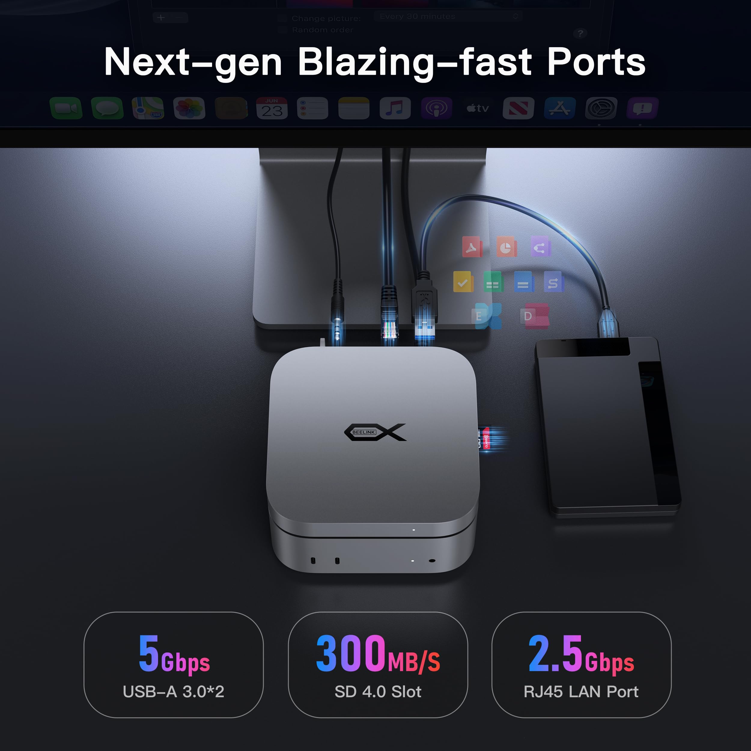 Amazon.com: Mac mini M4 Dock, Beelink EX Mate Mini-B 80Gbps