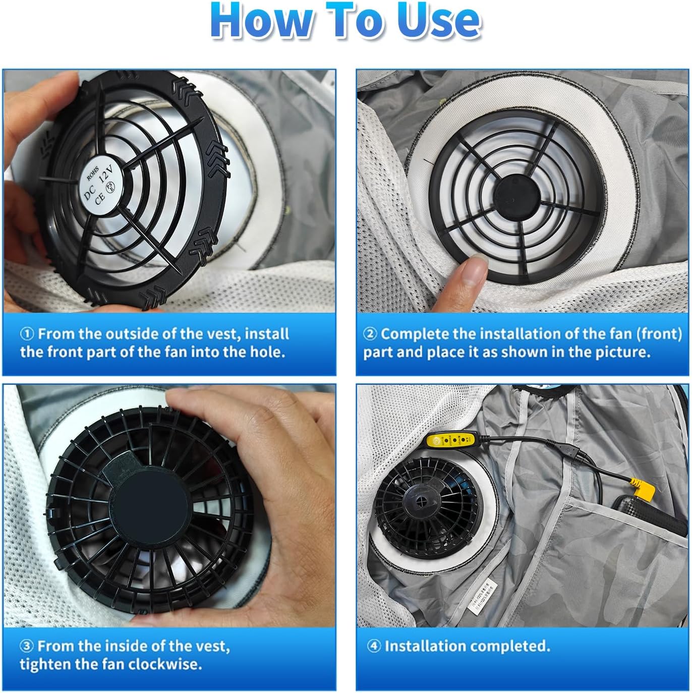 12V Cooling Vest with 2 Fans, Air Conditioner Clothes with Hoodie, 360° Air Supply Cooling Jacket(NO BATTERY PACK)