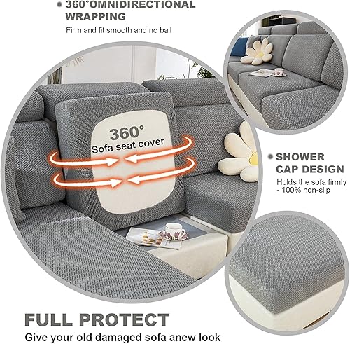 Miniatura 4 de Fundas de sofá mágicas, funda de cojín elástica universal resistente al desgaste, antideslizante, en forma de L, funda de sofá para diván