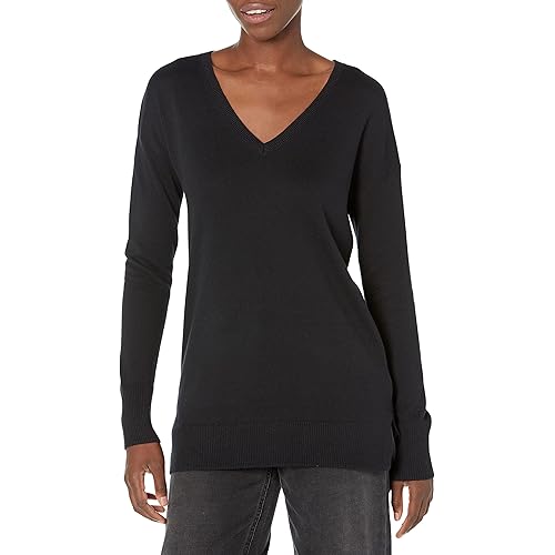 Amazon Essentials Women's Lightweight Long-Sleeve V-Neck Tunic Sweater (Available in Plus Size)