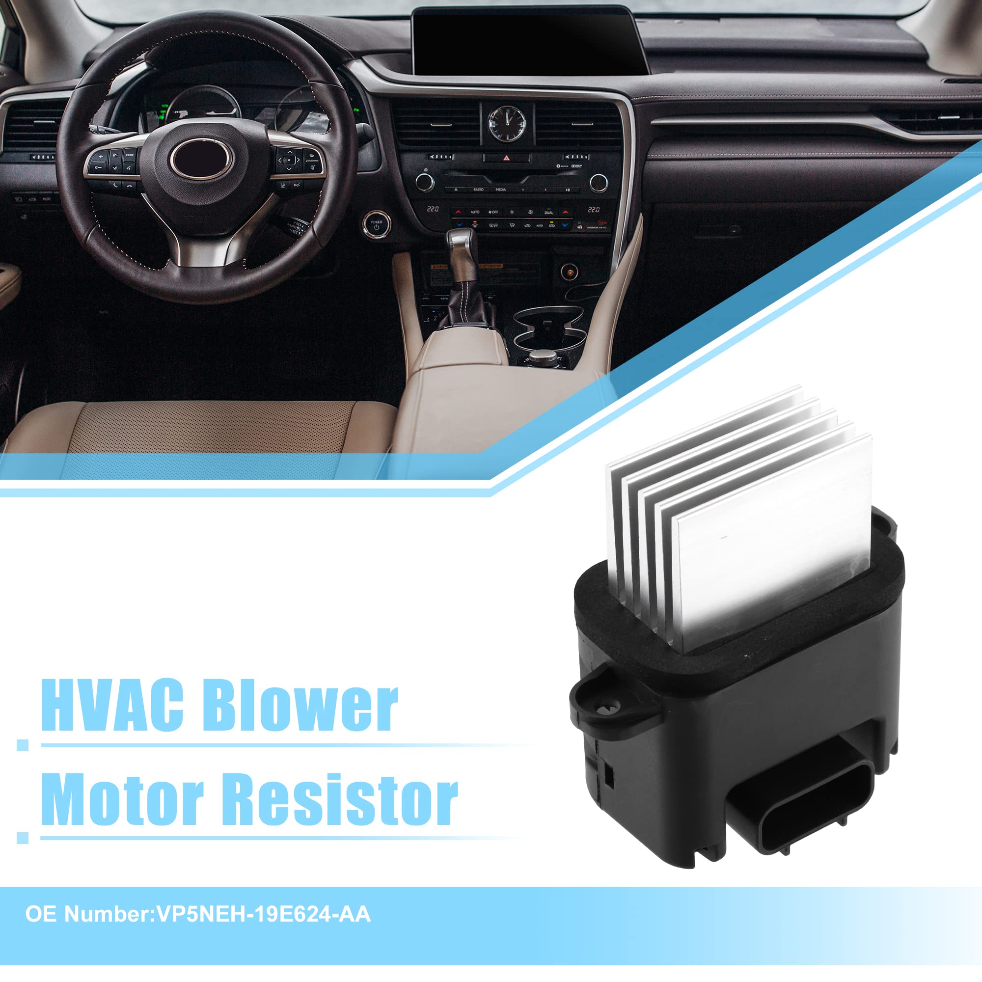 X AUTOHAUX Résistance de moteur de ventilateur CVC 27151-ZW00A VP5NEH-19E624-AA pour Nissan Armada 2010-2015 – Lot de 1 Noir